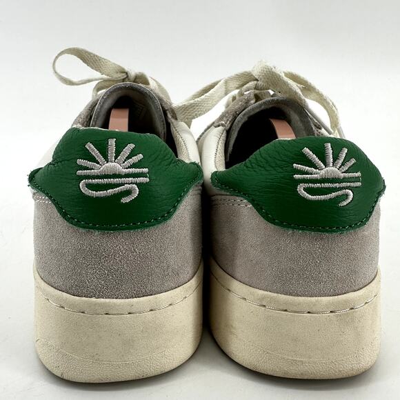Soludos The Roma Retro Sneakers Leather Tennis Lace Up Colorblock Kelly Green 10 - Picture 6 of 7